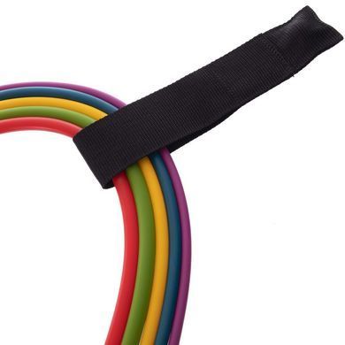 Эспандер многофункциональный для фитнеса 5 жгутов Zelart Resistance Band FI-2625 в чехле цвета в ассортименте