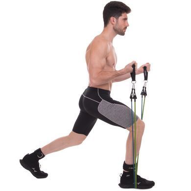 Эспандер многофункциональный для фитнеса 5 жгутов Zelart Resistance Band FI-2625 в чехле цвета в ассортименте