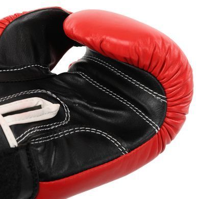 Рукавиці боксерські на липучці шкіряні BOXER 2023 розмір 10 унції колір чорний-білий