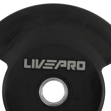 Блини диски поліуретанові 2 Handle металева втулка LiveUp LP8337-15 &oslash;51мм 15кг чорний