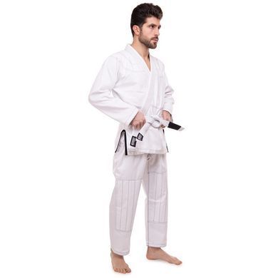 Кімоно для бразильського джиу-джитсу BJJ біле куртка штани та пояс CORE CO-3137-A розмір 1 (зріст 150)