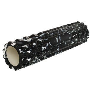 Роллер масажний циліндр (ролик мфр) 45см Grid Spine Roller EVA LiveUp LP8233 колір чорний