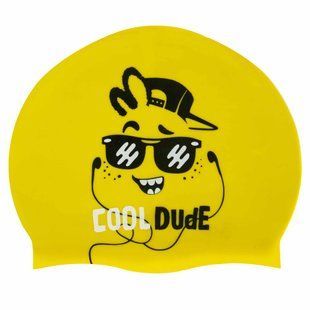 Шапочка для плавания силиконовая юниорская MadWave Junior DUDE M057208 цвет желтый