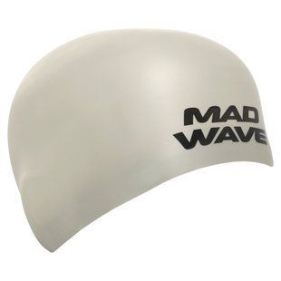 Шапочка для плавання силіконова стартова MadWave SOFT FINA Approved M053301 розмір L колір срібний
