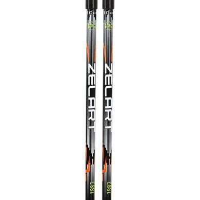 Лыжи беговые подростковые в комплекте с палками Zelart SK-0881-130B цвет черный-синий-желтый