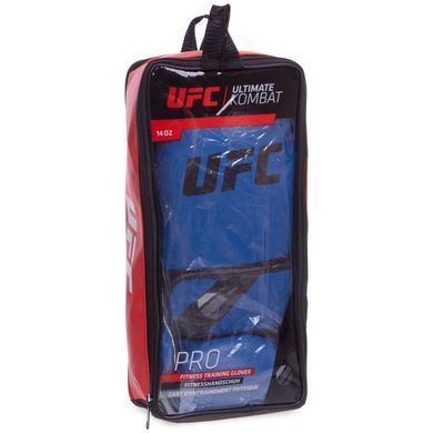 Рукавиці боксерські на липучці PU UFC PRO Fitness UHK-75036 розмір 14 унції колір синій