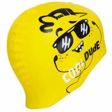 Шапочка для плавання силіконова юніорська MadWave Junior DUDE M057208 колір жовтий