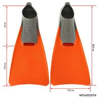 Ласты с закрытой пяткой MadWave M074605307W размер 36-37 цвет оранжевый