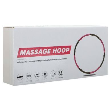 Обруч для схуднення розбірної Хула Хуп Hula Hoop IntiPal BY-018 колір малиновий-сірий
