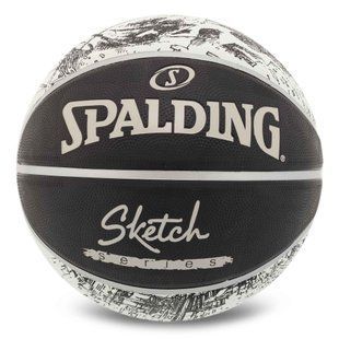Мяч баскетбольный резиновый SPALDING SKETCH 84447Y цвет черный