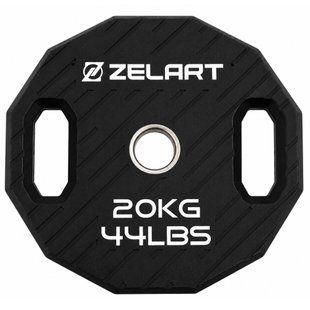 Млинці диски TPU 2 Handle металева втулка Zelart TA-6996-20 &oslash;51мм 20кг чорний
