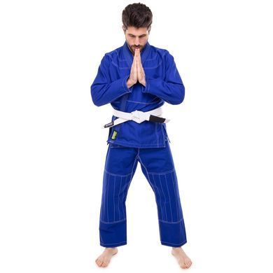 Кімоно для бразильського джиу-джитсу BJJ синє куртка штани та пояс CORE CO-3139-A розмір 1 (зріст 150)