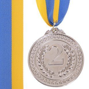 Медаль спортивна зі стрічкою Zelart CELEBRITY C-3168 колір срібний