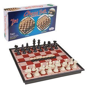 Шахматы шашки магнитные пластик 18 х 18см 8308-2