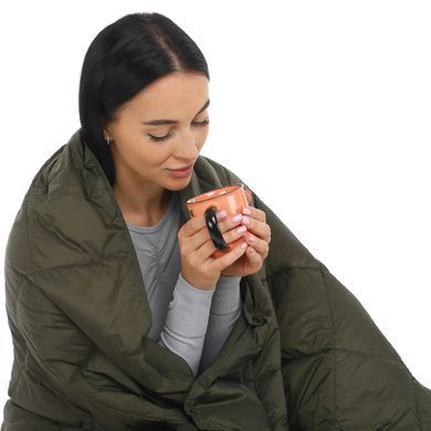 Ковдра мультифункціональна 3в1 CAMPING MULTIFUNCTIONAL PUFFY BLANKET 4Monster C-PBF-144 колір оливковий