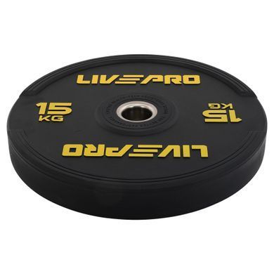 Бамперні диски гумові Bumper Plates LiveUp LP8331-15 &oslash;50.5мм 15кг чорний