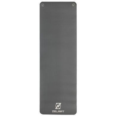 Килимок для фітнесу та спорту з люверсами для зберігання Zelart FI-2264 183x65x0,6см темно-сірий