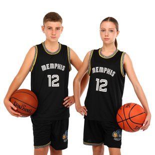 Форма баскетбольна дитяча NBA клуб Memphis Grizzlies 12 BA-6599 розмір S колір чорний