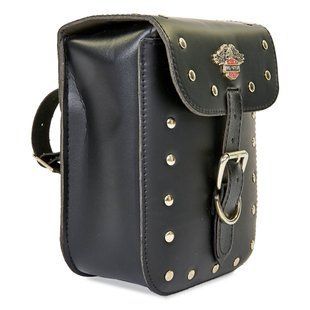 Кофр боковой для мотоцикла из экокожи Chopper HARLEY DAVIDSON H13 1шт 23х18х9см черный
