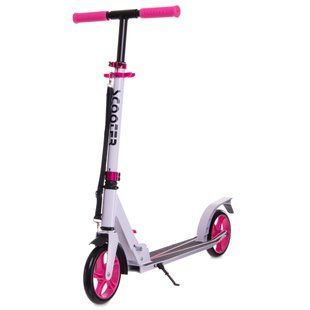 Самокат міський двоколісний складаний SCOOTER Zelart CA-2028 колір рожевий-білий