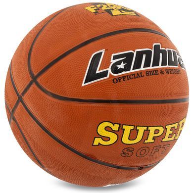 Мяч баскетбольный резиновый LANHUA Super soft F2304 размер 7 оранжевый