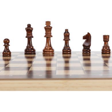 Шахматы шашки нарды 3 в 1 набор настольных игр деревянные Xinliye W7725B размер 44см x 44см х 2см