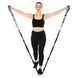 Эспандер трубчатый с карабином в защитном рукаве RESISTANCE TUBE WITH COVER EZOUS K-05-M нагрузка средняя черный