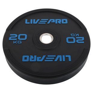 Бамперные диски резиновые Bumper Plates LiveUp LP8331-20 &oslash;50.5мм 20кг черный
