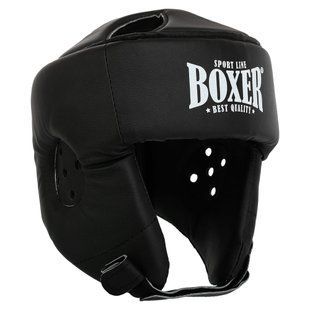 Шлем боксерский открытый с усиленной защитой макушки искусственная кожа BOXER 2030-N размер L цвет черный