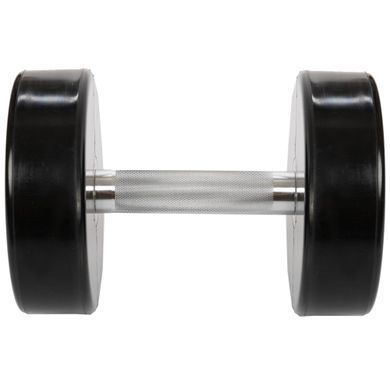 Гантель цільна професійна з поліуретановим покриттям LIFE FITNESS SC-80081-30 1шт 30кг чорний-червоний
