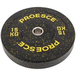 Бамперні диски із структурної гуми Bumper Plates Record TA-4782-15 51мм 15кг чорний-жовтий