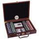 Набір для покеру в дерев'яному кейсі Poker game set Zelart IG-6642 200 фішок