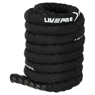 Канат для кроссфита в защитном рукаве BATTLE ROPE LiveUp LP8172-12 12м черный