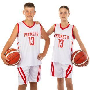 Форма баскетбольная детская NBA клуб Houston Rockets 13 BA-0966 размер S цвет белый-красный