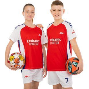 Форма футбольна дитяча із символікою футбольного клубу ARSENAL домашня 2025 Zelart CO-4608 розмір 26, зріст 140-145 колір червоний-білий