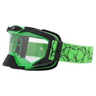 Мотоочки маска кроссовая JIE POLLY FJ023 цвет салатовый