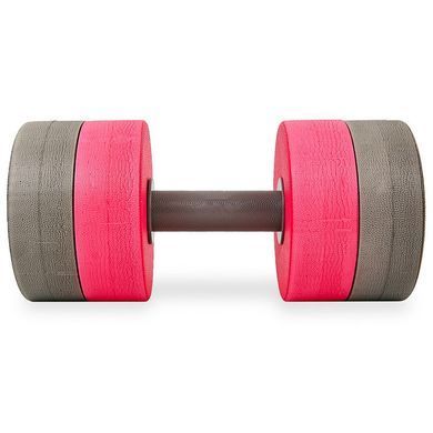 Гантель для аквафитнеса и аквааэробики аква-гантель Aqua Dumbbell MadWave Round Bar Float M082502 цвет серый-розовый