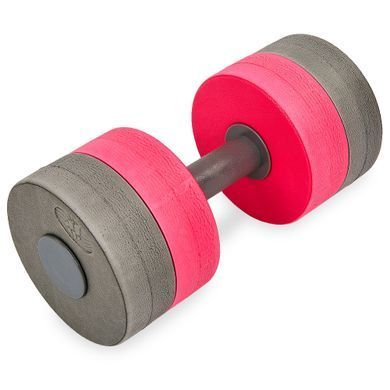 Гантель для аквафитнеса и аквааэробики аква-гантель Aqua Dumbbell MadWave Round Bar Float M082502 цвет серый-розовый
