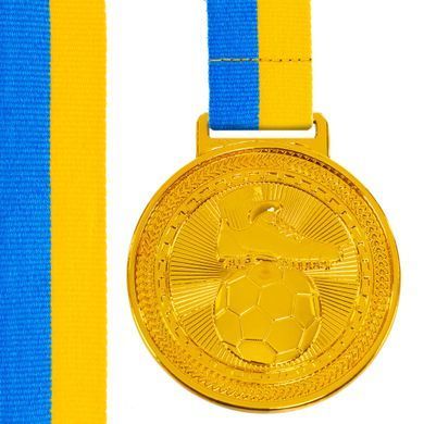 Медаль спортивна зі стрічкою тематична Zelart Футбол C-6842 колір бронзовий