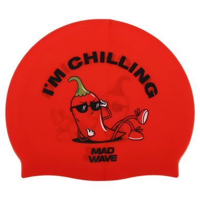 Шапочка для плавання силіконова для дорослих MadWave CHILLING M055315 колір червоний